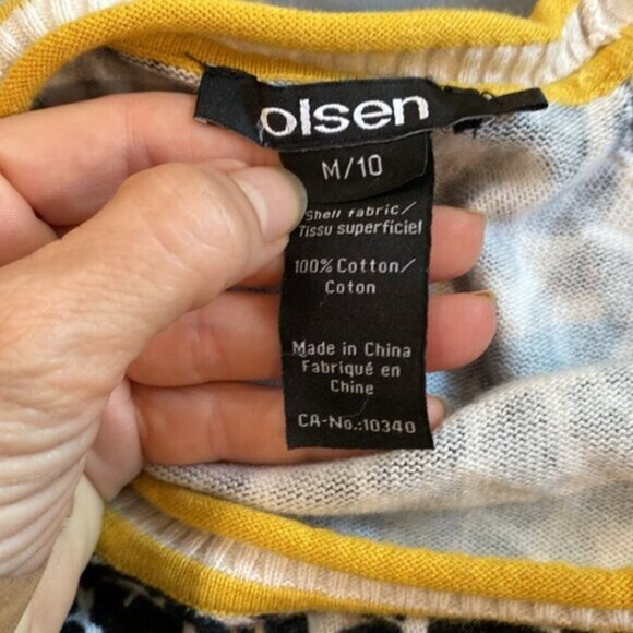 Olsen Leopard print long sleeve sweater Medium pullover - Picture 15 of 16